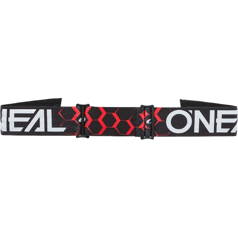 Gafas de motocross O´Neal B-33 Hexa negras-rojas (plexiglás rojo iridio)