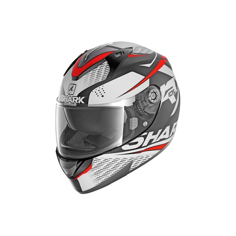 Casco integral SHARK RIDILL 1.2 Stratom Mat gris-blanco-rojo