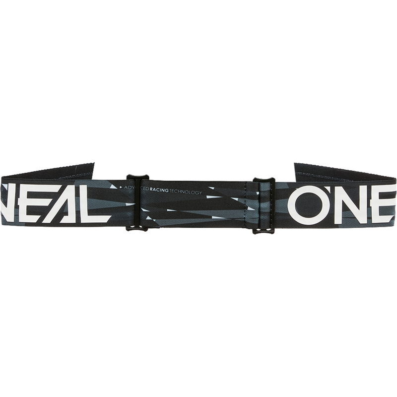 Gafas de motocross O´Neal B-33 Ictus negras y blancas (plexiglás plateado con efecto espejo)