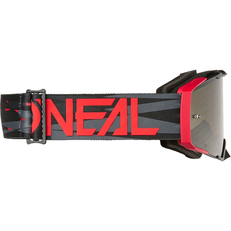 Gafas de motocross O´Neal B-33 Ictus negras y rojas (plexiglás gris)