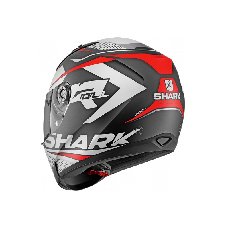 Casco integral SHARK RIDILL 1.2 Stratom Mat gris-blanco-rojo