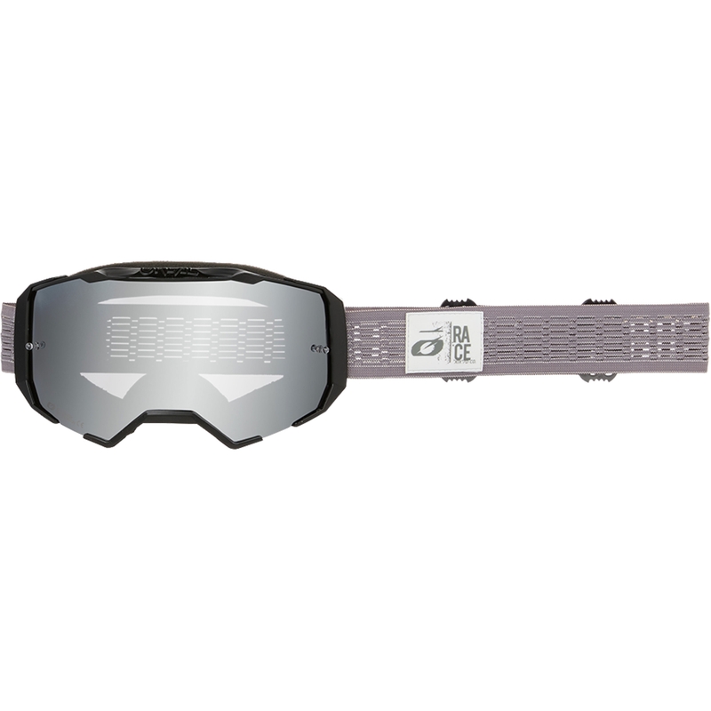 Gafas de motocross O´Neal B-22 Static gris (plexiglás plateado espejado)