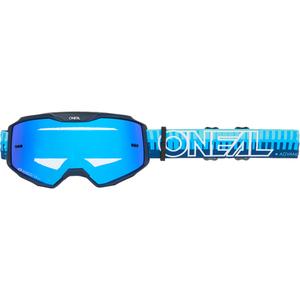 Gafas de motocross O´Neal B-10 a rayas azules (plexiglás azul iridio)