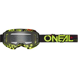 Gafas de motocross O´Neal B-10 Attack negras y amarillas (plexiglás transparente)