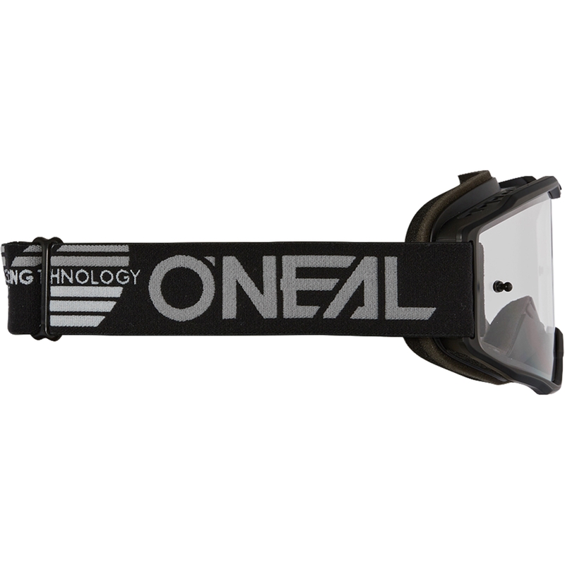 Gafas de motocross O´Neal B-10, color negro sólido (plexiglás plateado espejo).