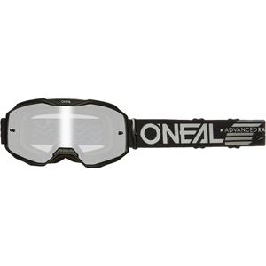 Gafas de motocross O´Neal B-10, color negro sólido (plexiglás plateado espejo).