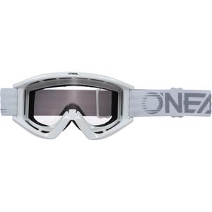 Gafas de motocross O´Neal B-Zero blancas (plexiglás transparente)