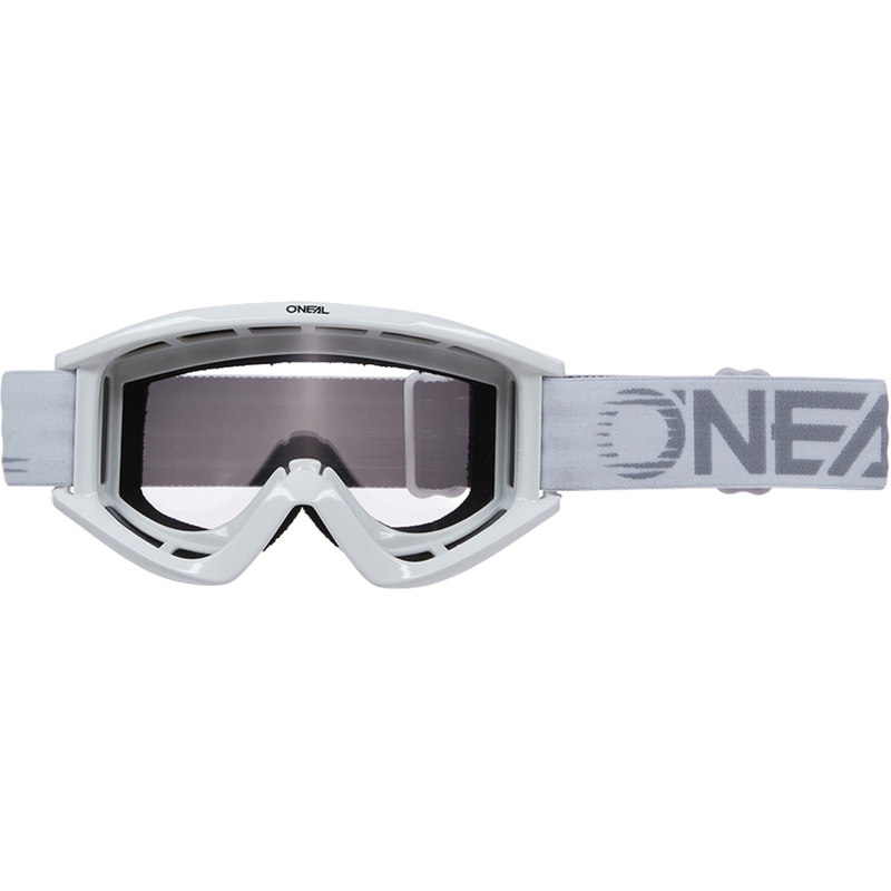 Gafas de motocross O´Neal B-Zero blancas (plexiglás transparente)