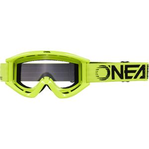 Gafas de motocross O´Neal B-Zero amarillo flúor (plexiglás transparente)