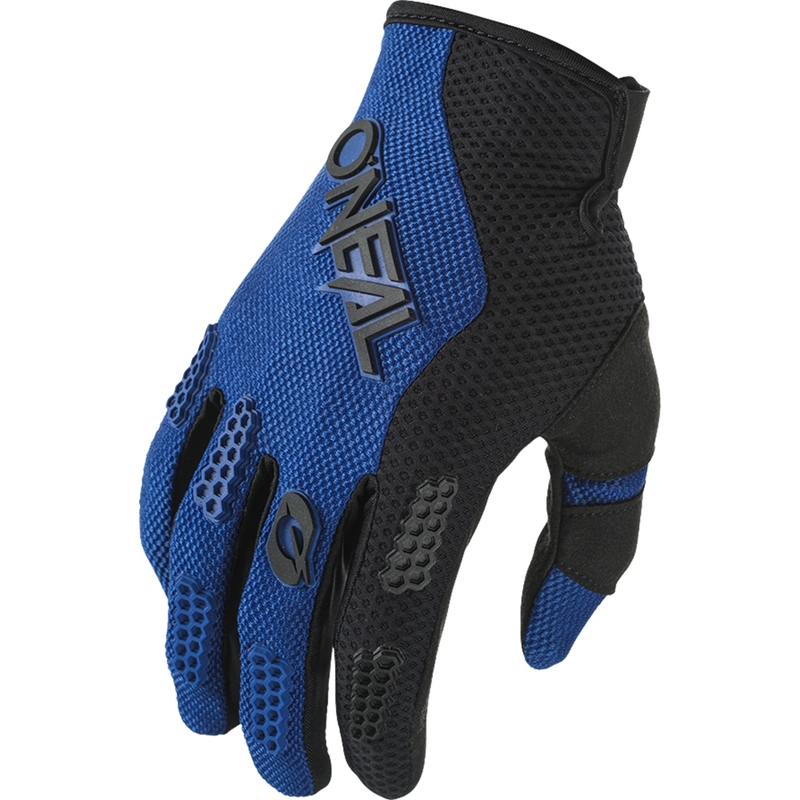 Guantes de motocross O´Neal Element Racewear, color negro y azul.