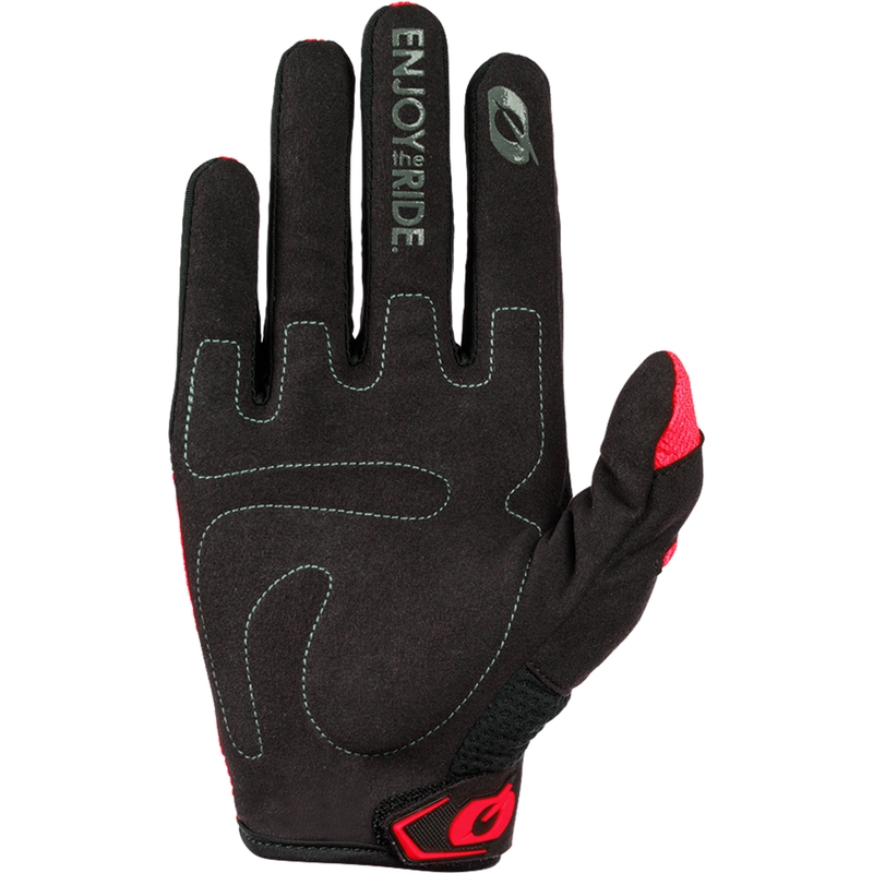 Guantes de motocross O´Neal Element Racewear, color negro y rojo.