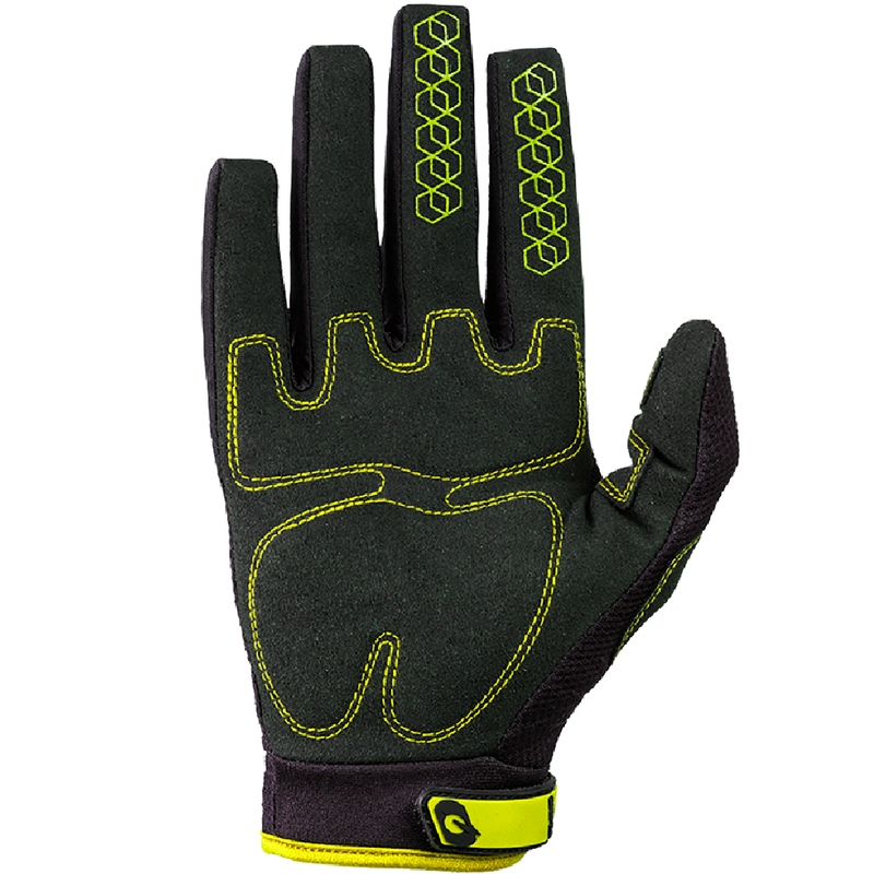 Guantes de motocross O'Neal Sniper Elite, color negro y amarillo flúor.