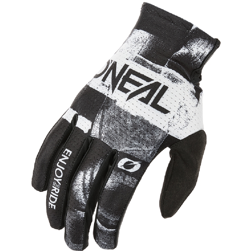 Guantes de motocross O'Neal Matrix Roller, color negro y blanco.