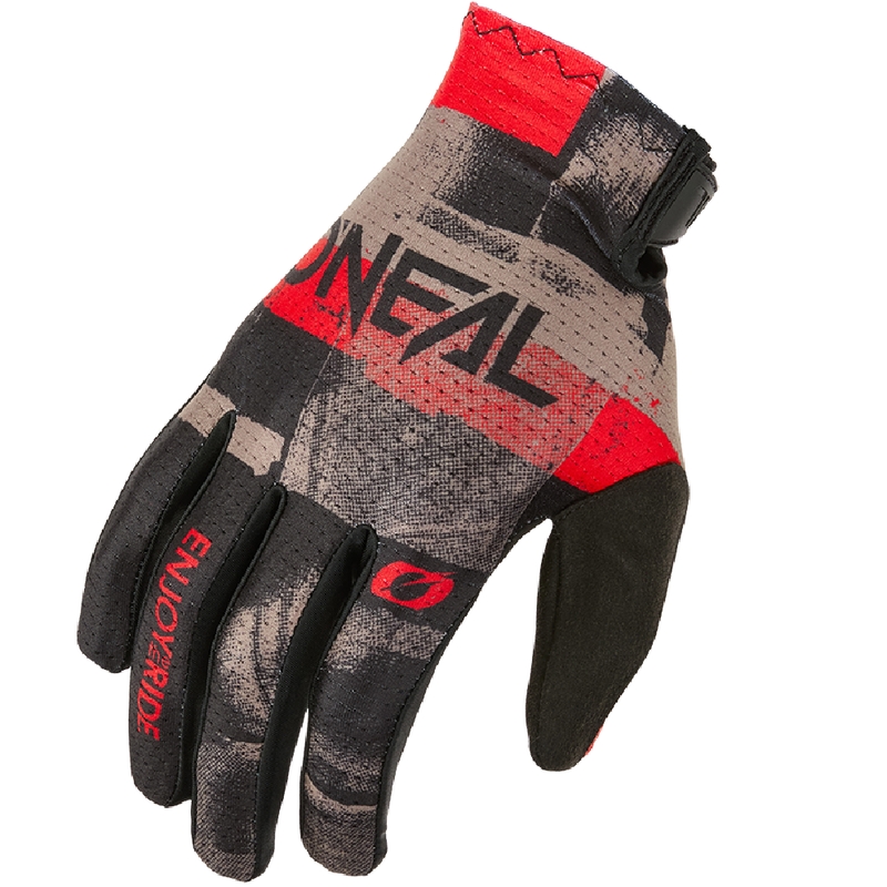 Guantes de motocross O'Neal Matrix Roller gris-rojo
