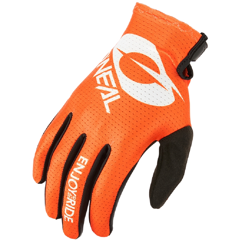 Guantes de motocross O'Neal Matrix Stacked, color naranja-blanco.