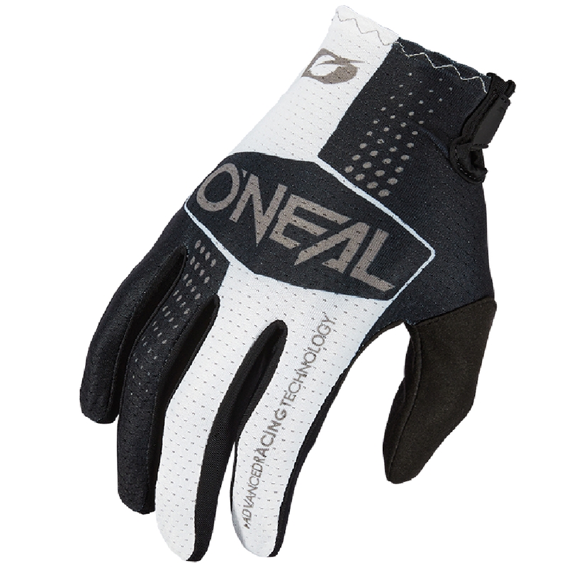 Guantes de motocross O'Neal Matrix Split, color negro y blanco.