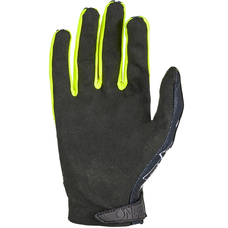 Guantes de motocross O'Neal Matrix Attack para niños, color negro y amarillo flúor.