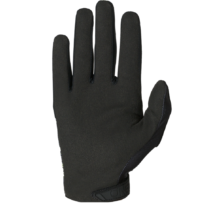 Guantes de motocross O'Neal Matrix Rancid para niños, color negro y amarillo flúor.