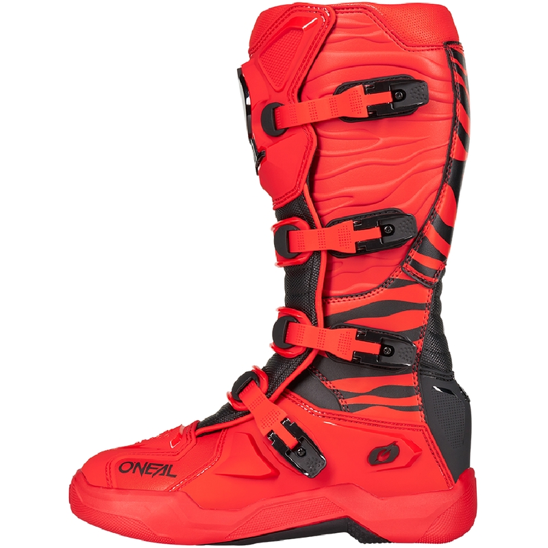 Botas de motocross O'Neal 3SRS Zebra rojas