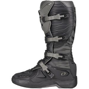 Botas de motocross O'Neal 3SRS Zebra, color negro-gris