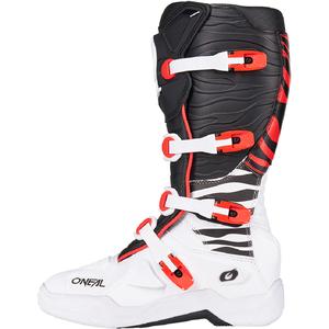 Botas de motocross O'Neal 3SRS Zebra negro-blanco-rojo
