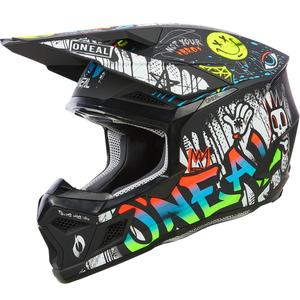 Casco de motocross infantil O'Neal 3SRS Rancid negro-blanco