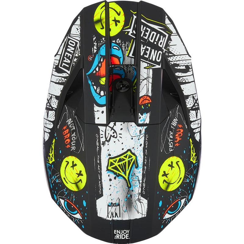 Casco de motocross infantil O'Neal 3SRS Rancid negro-blanco
