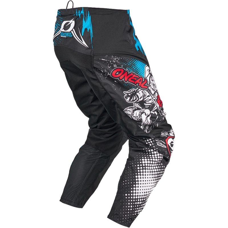 Pantalones de motocross O'Neal Element Villain para niños, color blanco.