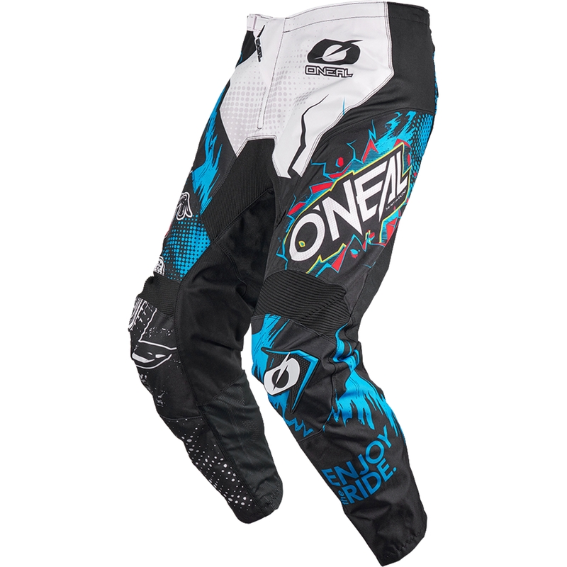 Pantalones de motocross O'Neal Element Villain para niños, color blanco.