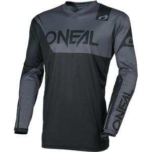 Camiseta de motocross infantil O'Neal Element Racewear, color negro y gris.