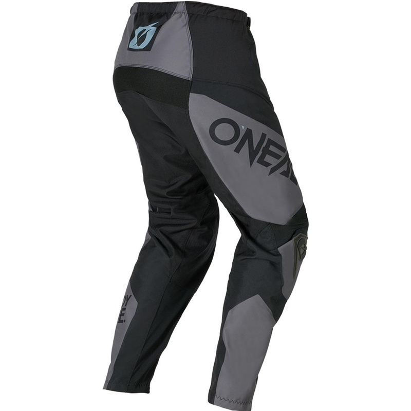 Pantalones de motocross para niños O'Neal Element Racewear, color negro y gris.