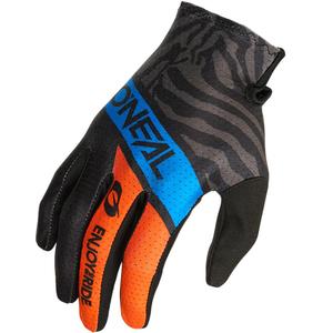 Guantes de motocross O´Neal Matrix Shocker para niños, color azul y naranja.
