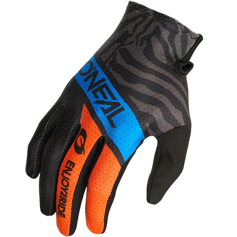 Guantes de motocross O´Neal Matrix Shocker para niños, color azul y naranja.
