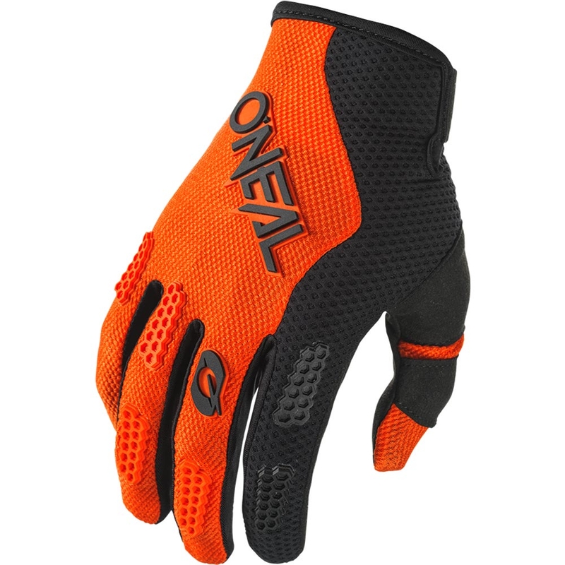 Guantes de motocross para niños O´Neal Element Racewear, color negro y naranja.