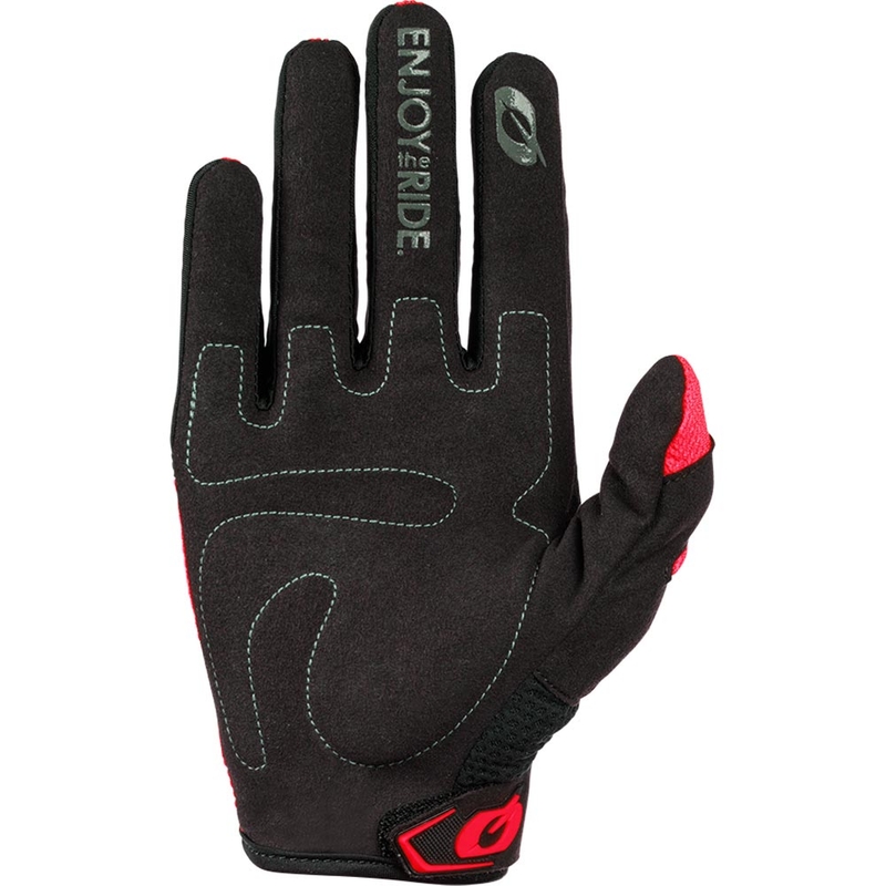 Guantes de motocross para niños O'Neal Element Racewear, color negro y rojo.
