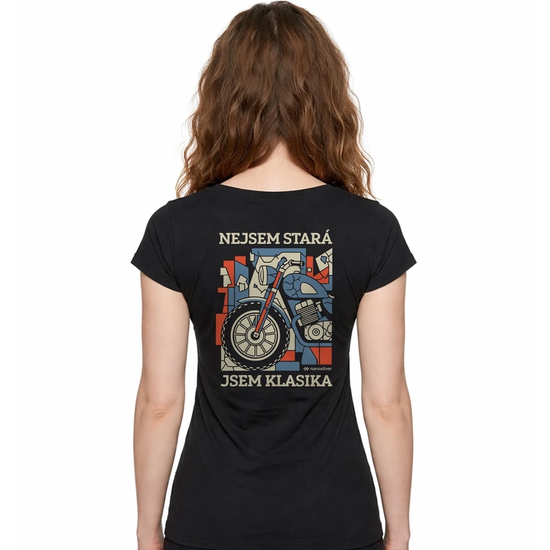 Camiseta de mujer Nanosilver I AM A CLASSIC negra