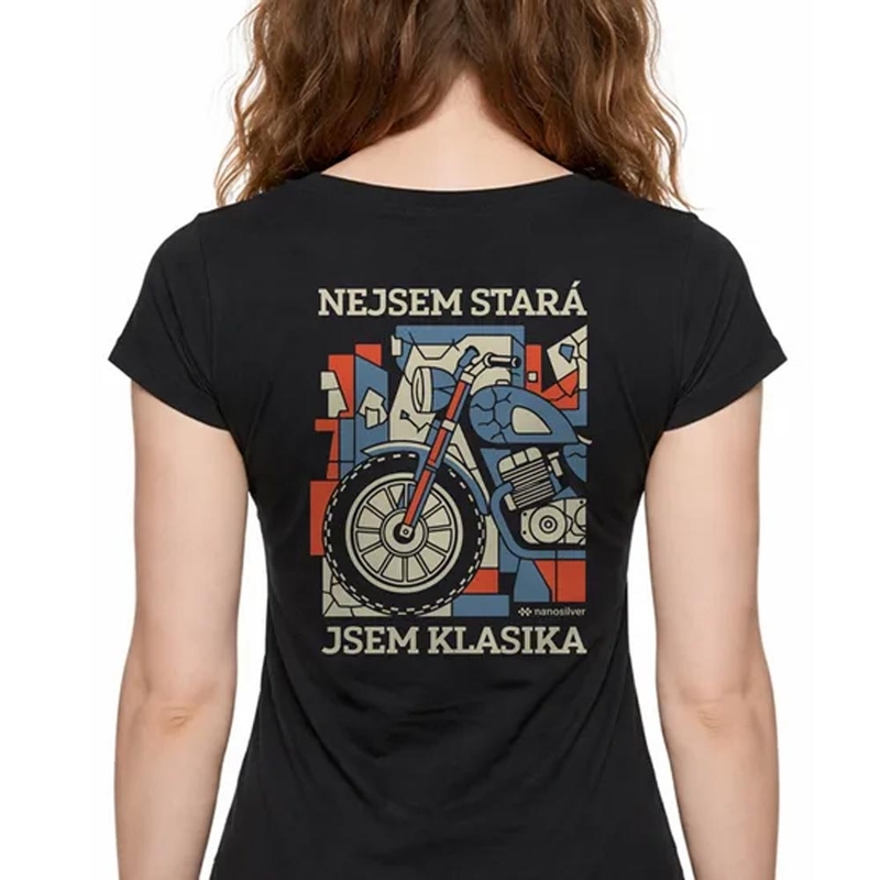 Camiseta de mujer Nanosilver I AM A CLASSIC negra