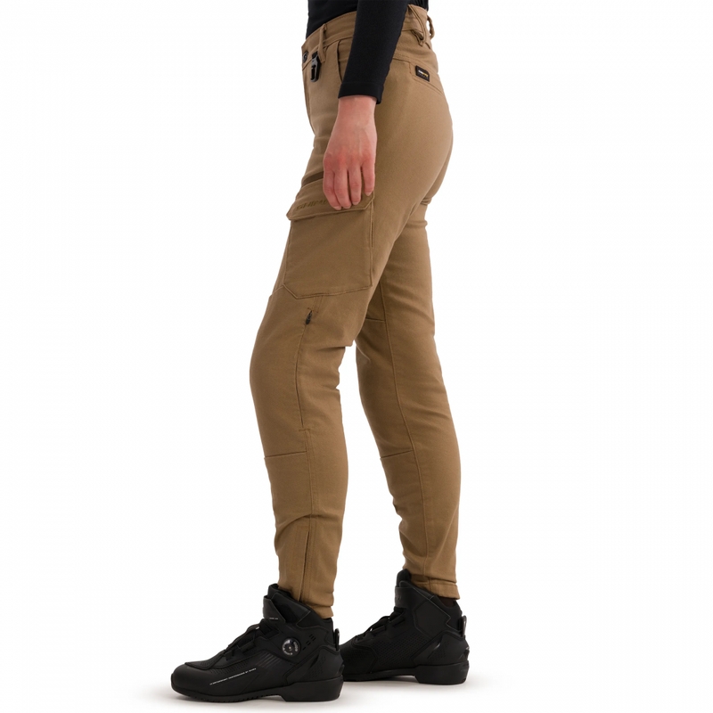 Pantalones vaqueros de moto cortos para mujer Shima Recon color arena