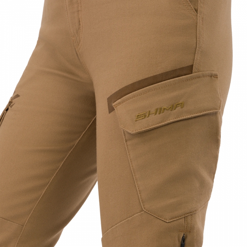 Pantalones vaqueros de moto cortos para mujer Shima Recon color arena