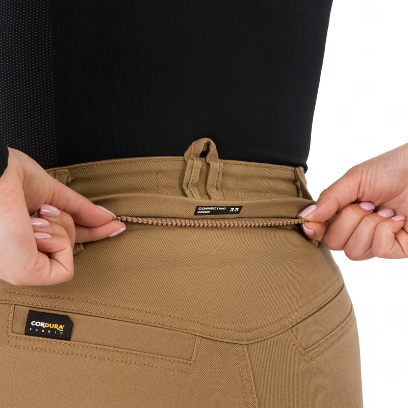 Pantalones vaqueros de moto cortos para mujer Shima Recon color arena