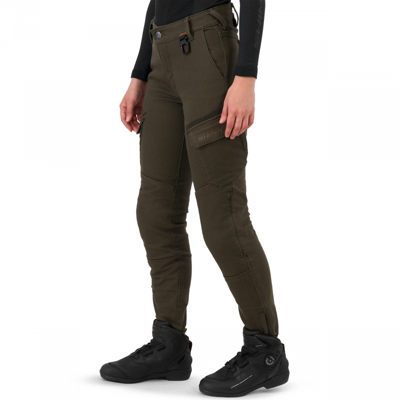 Pantalones vaqueros de moto cortos para mujer Shima Recon verdes