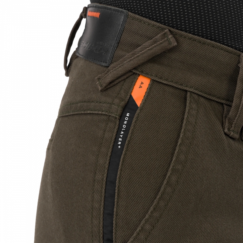 Pantalones vaqueros de moto cortos para mujer Shima Recon verdes