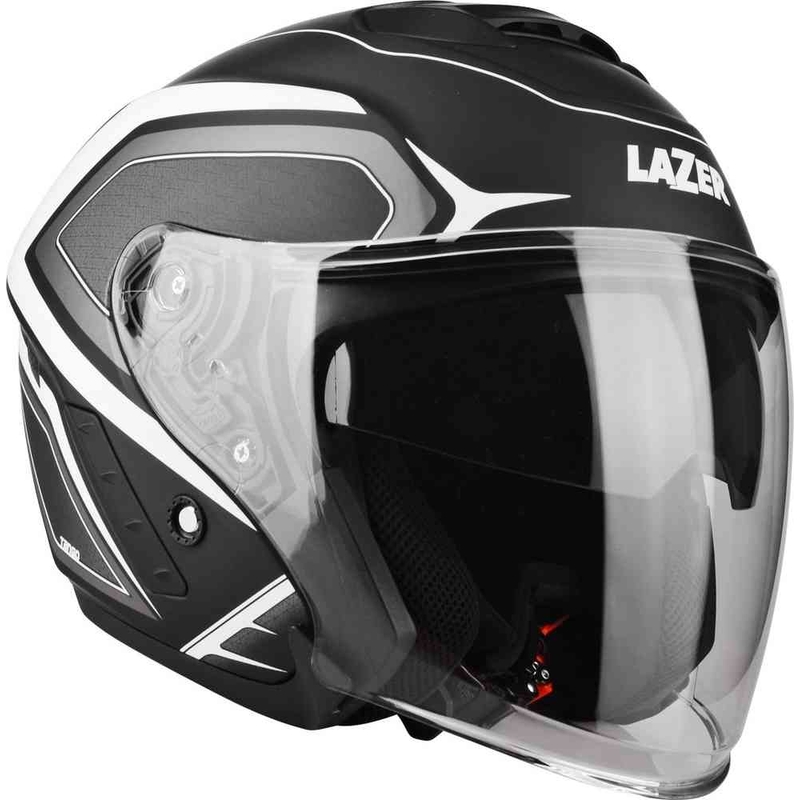 Casco de moto abierto Lazer Tango Hexa blanco y negro