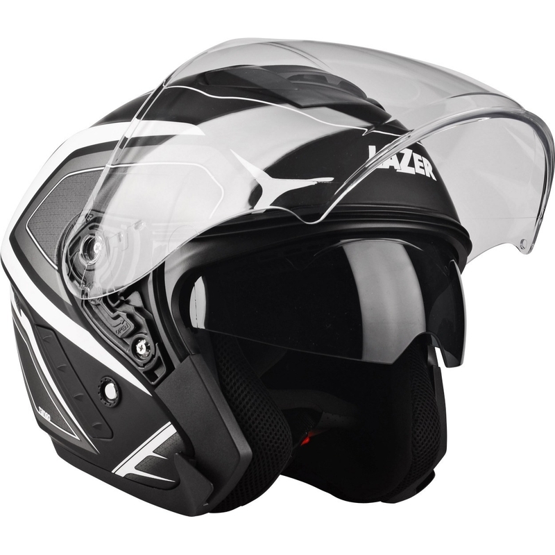 Casco de moto abierto Lazer Tango Hexa blanco y negro