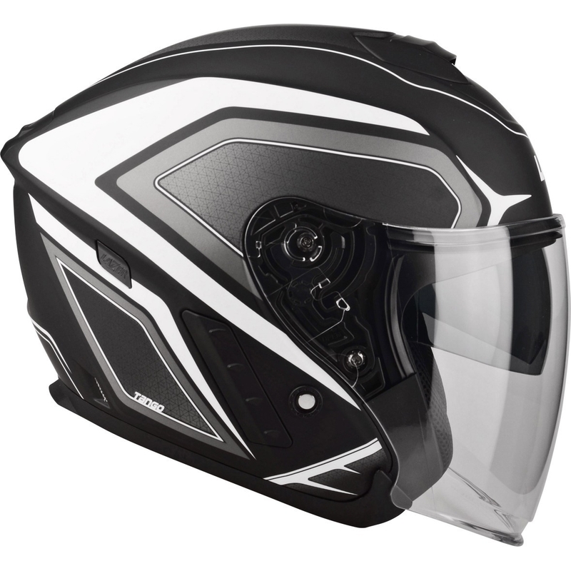 Casco de moto abierto Lazer Tango Hexa blanco y negro