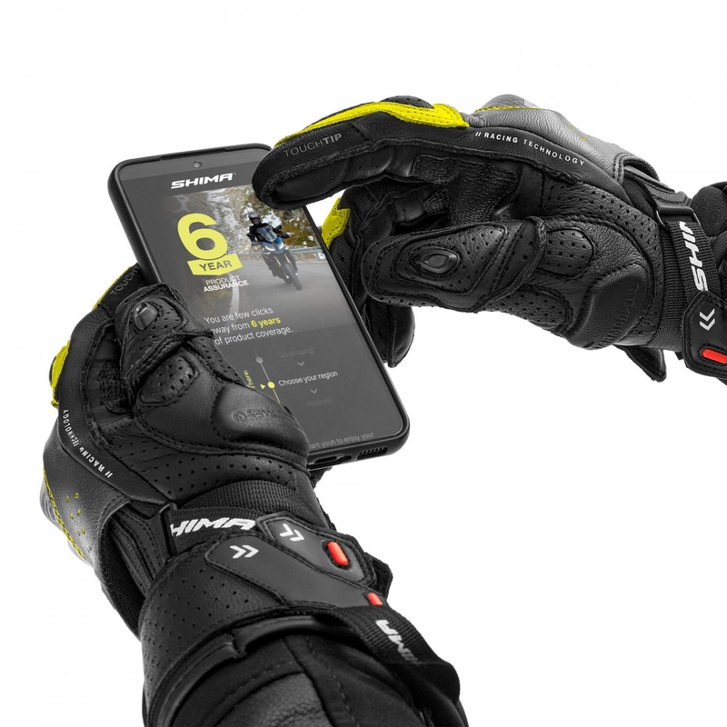 Guantes de moto Shima RS-3 amarillo flúor