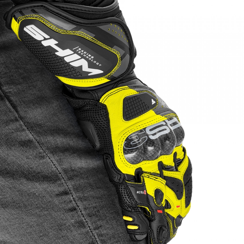 Guantes de moto Shima RS-3 amarillo flúor