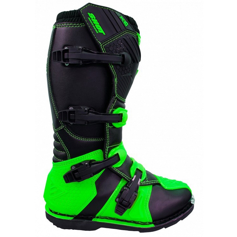 Boty na motorku Shot X10 černo-fluo zelené
