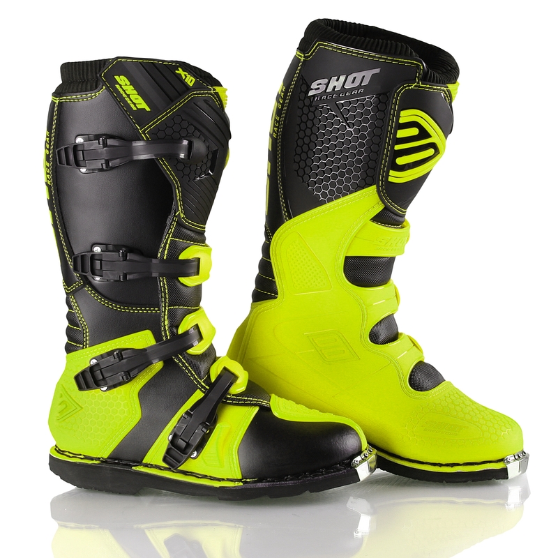 Boty na motorku Shot X10 černo-fluo žluté výprodej