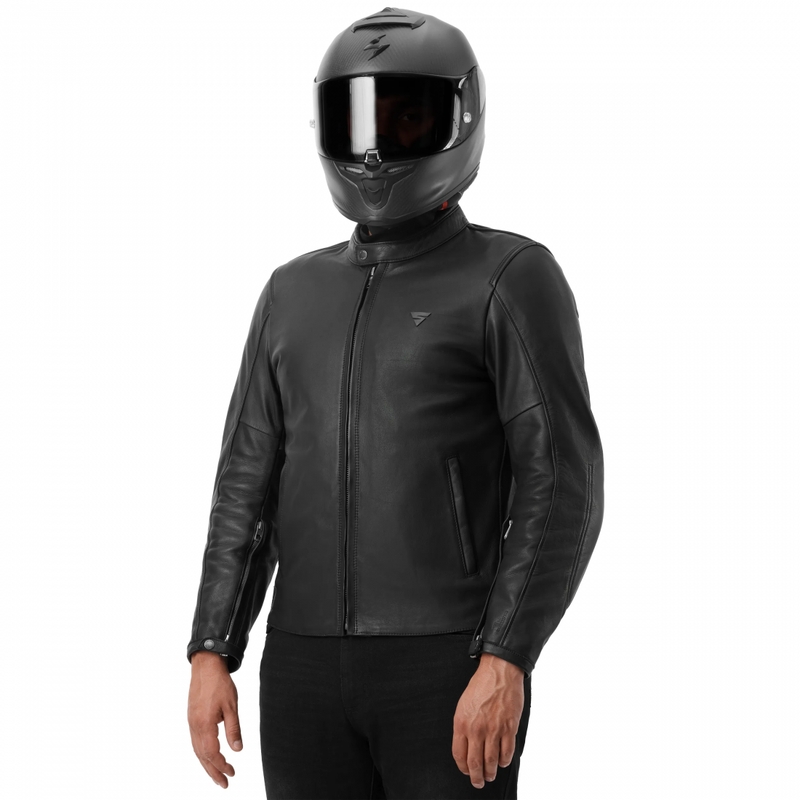Chaqueta de moto de cuero Shima Hunter 3.0 negra